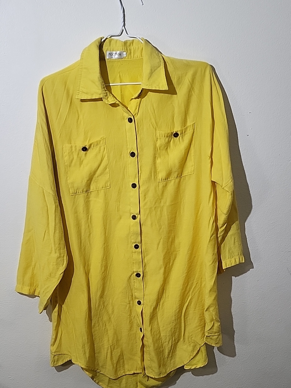 Bright Yellow Button-Up Shirt
